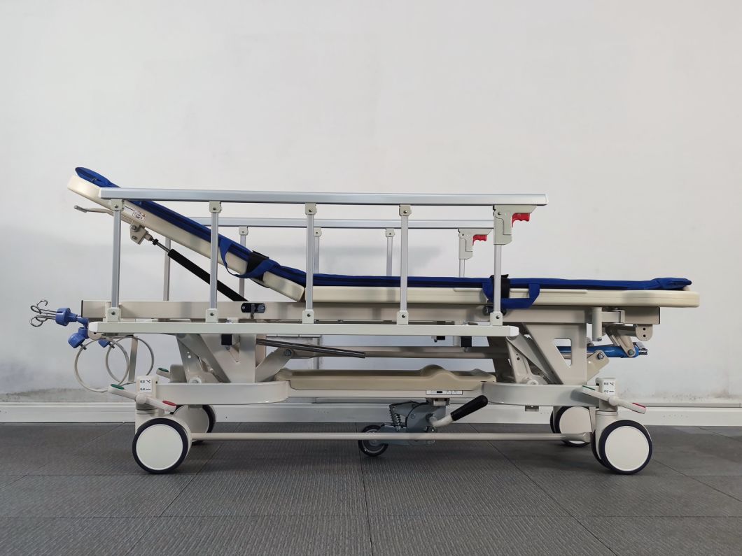 Rh-Fa800e 5 Folding Railings Transfer Patient Trolley Hospital Equipment